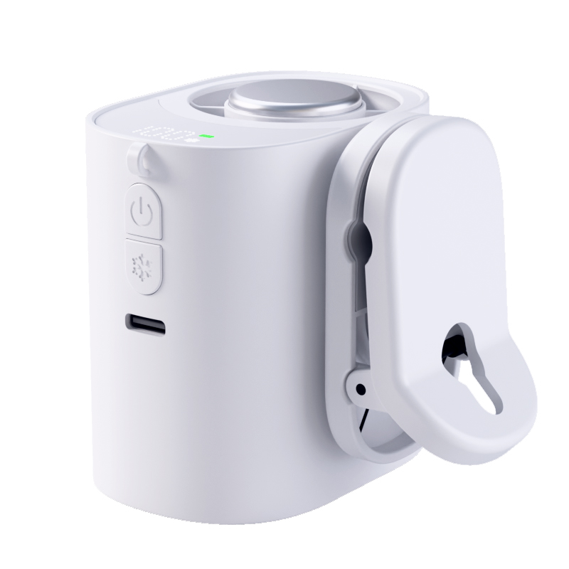 4-in-1 Portable Waist Fan with Instant Ice Cooling, 3000mAh Battery Powered Wearable Clip-on Fan, Intelligent Digital Display, Hands-Free Personal Fan - Image