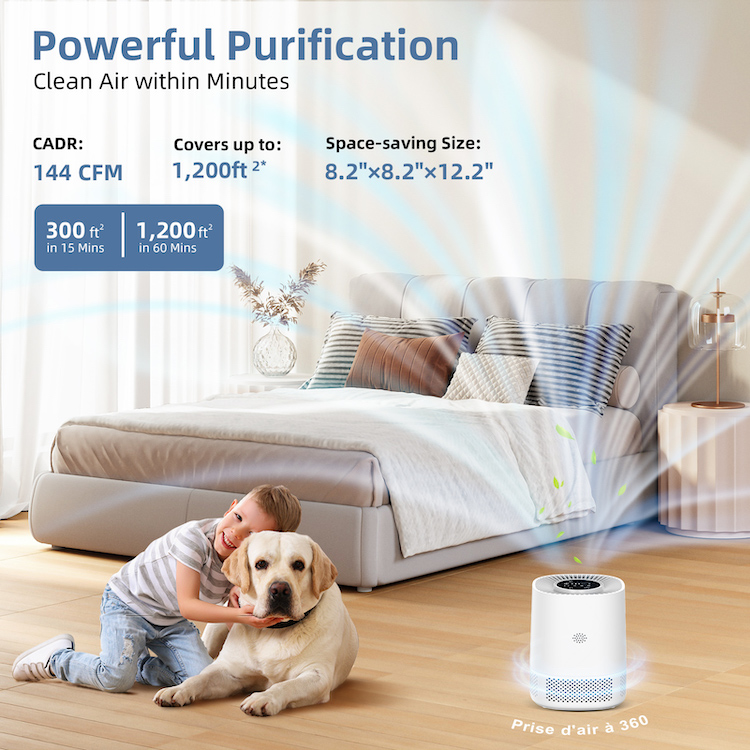Rubot Smart Air Purifier for Home Large Room - H13 True HEPA Filter for Wildfire Smoke, Pets & Allergies, 1200ft² Coverage - Image