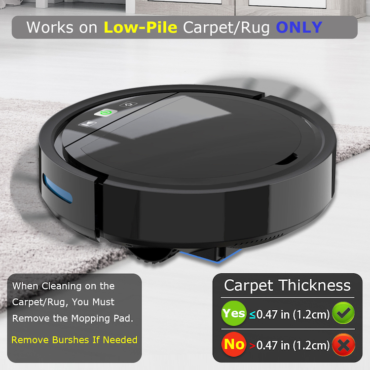 Smart Home Robot Vacuum Mop Combo, Tuya Smart App Control, 2500Pa Powerful Suction with Anti-Drop Sensors, Auto-Self Charging, 3-in-1 Sweeping/Suction - Image