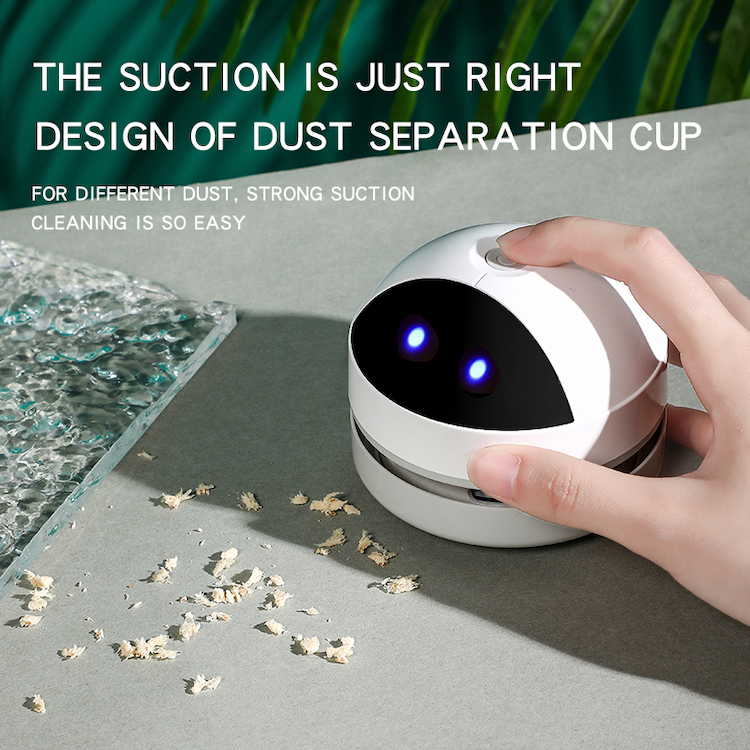 Cordless Robotic Desk Vacuum Cleaner - Portable USB Charging Sweeper for Workspace & Home Office - Image