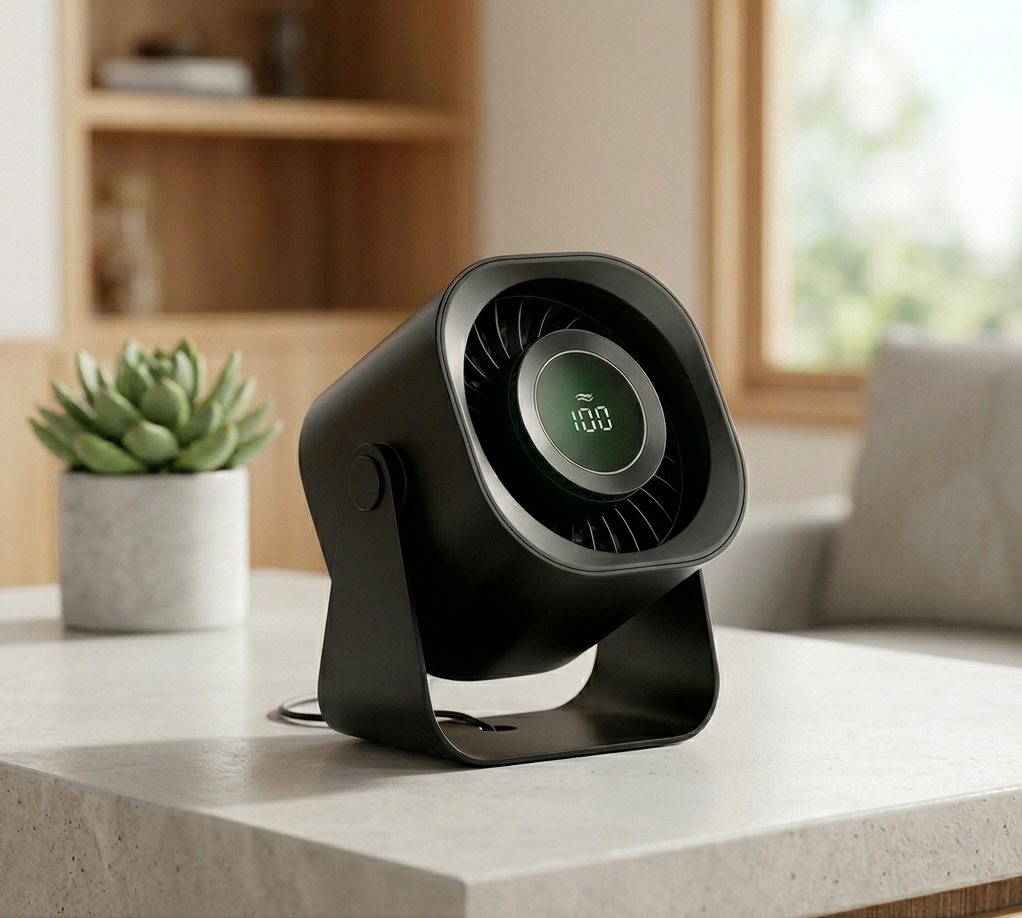 Portable Cordless Desk Fan With 5000mAh Battery Powered, LED Display & 220° Ultra-Wide Cooling for Home & Office