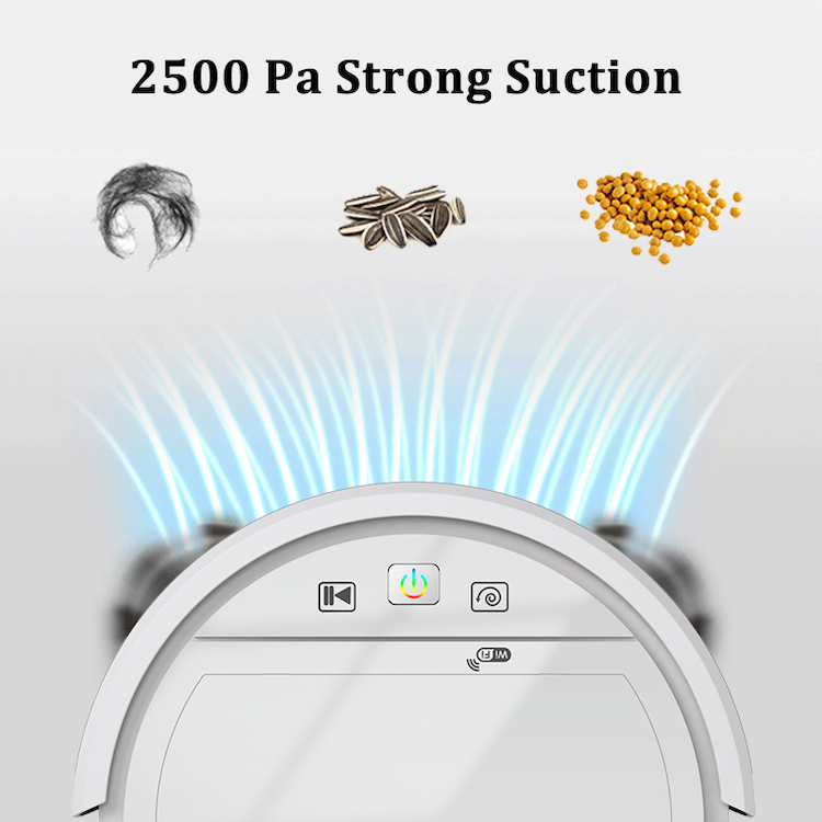 Smart Home Robot Vacuum Mop Combo, Tuya Smart App Control, 2500Pa Powerful Suction with Anti-Drop Sensors, Auto-Self Charging, 3-in-1 Sweeping/Suction - Image