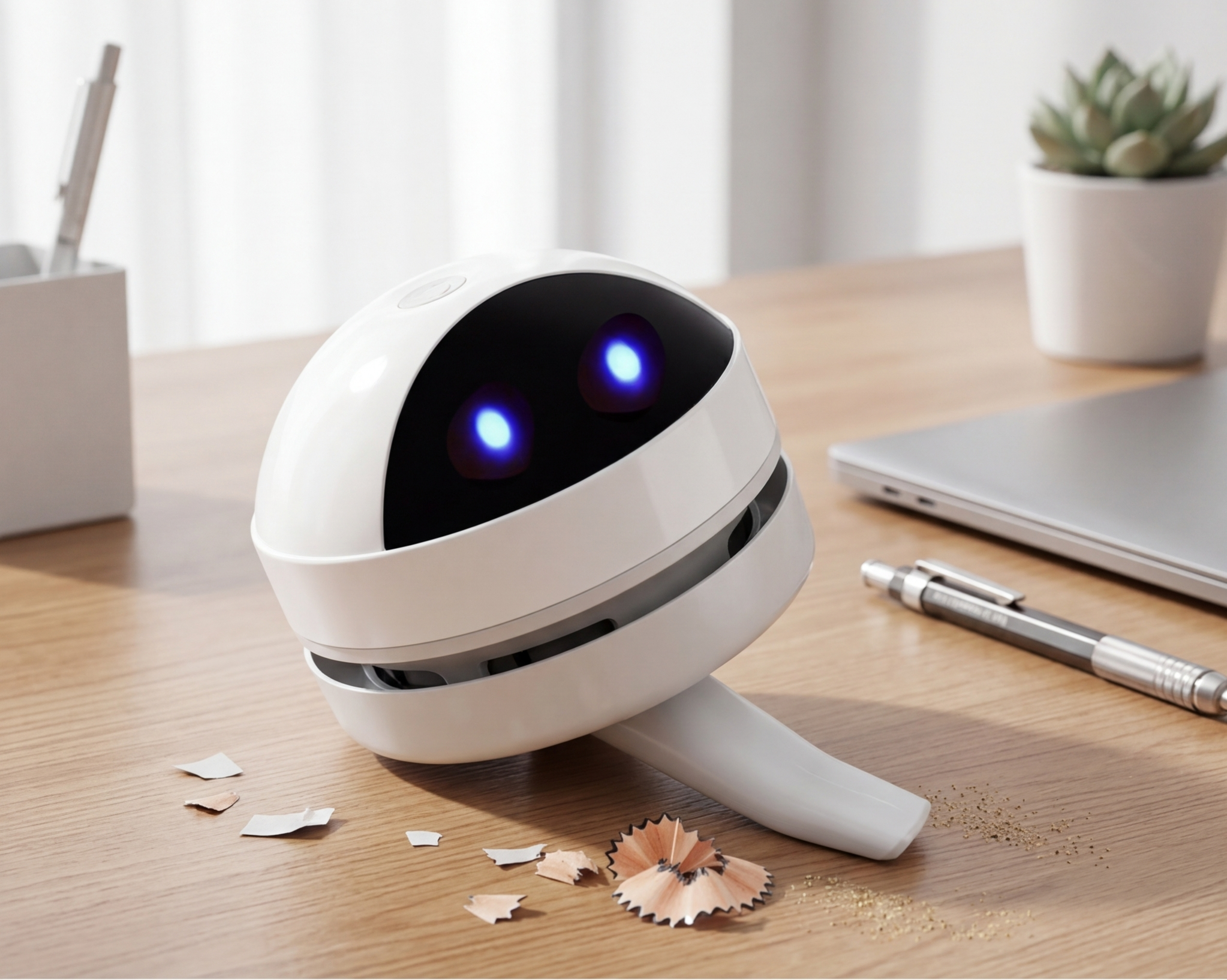 Cordless Robotic Desk Vacuum Cleaner - Portable USB Charging Sweeper for Workspace & Home Office