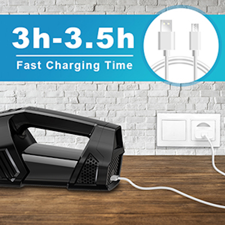 90W Cordless Handheld Vacuum: 7500PA Strong Suction for Car, Home & Office | Portable Deep Cleaner with LED Light - Image