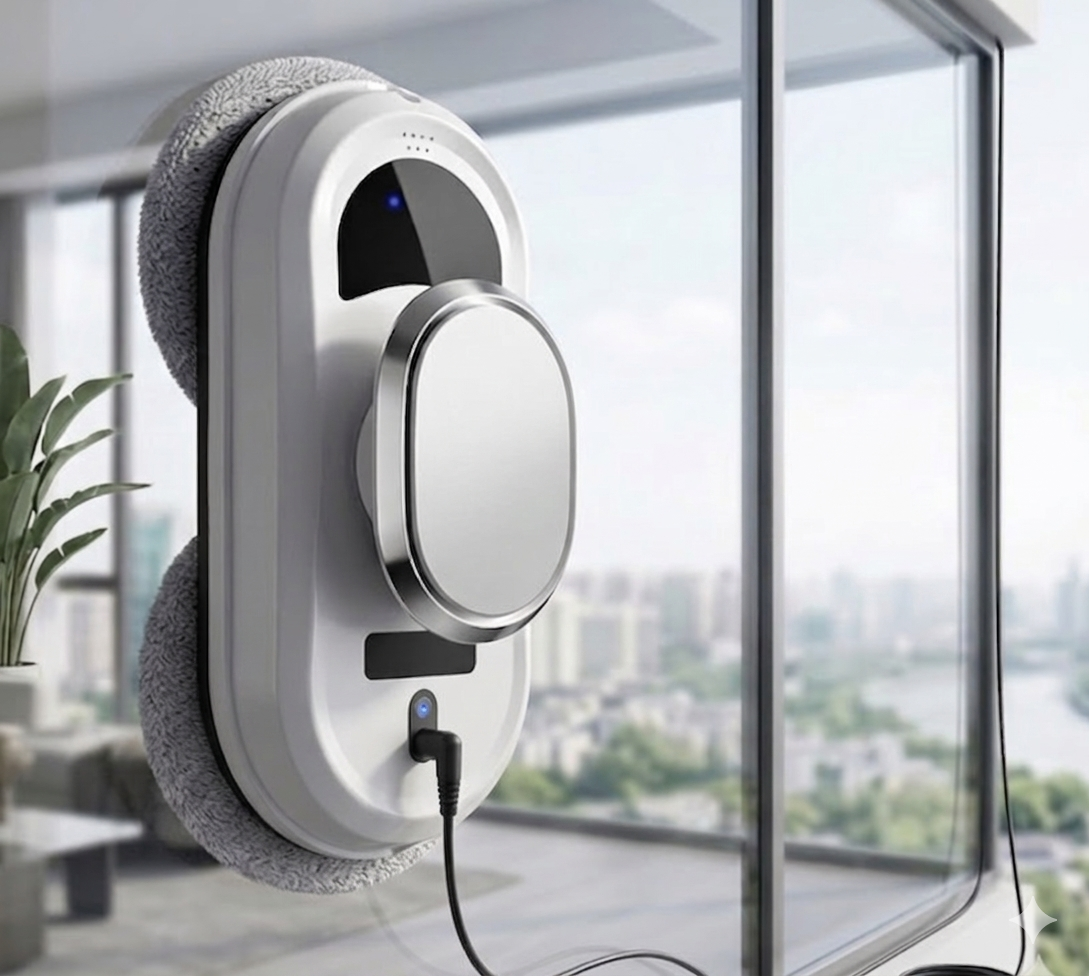 Smart Robotic Window Cleaner with 2800Pa Suction – Automatic Frameless Glass Cleaning Robot for Home & High-Rise Windows