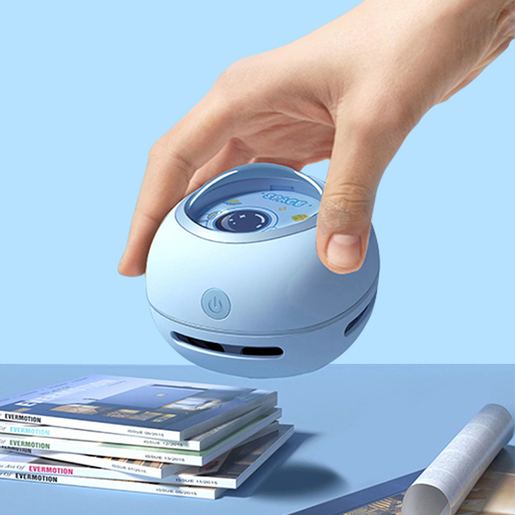 echargeable Desktop Vacuum Cleaner - Portable Mini Dust Sweeper for Keyboard, Office Home & Car, High Suction Cordless Crumb Cleaner - Image