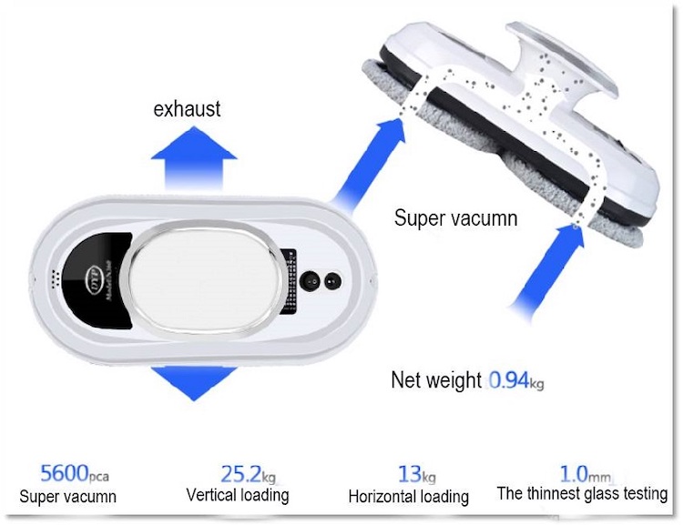 Smart Robotic Window Cleaner with 2800Pa Suction – Automatic Frameless Glass Cleaning Robot for Home & High-Rise Windows - Image