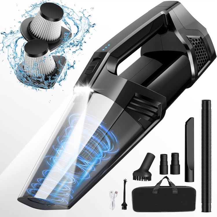 90W Cordless Handheld Vacuum: 7500PA Strong Suction for Car, Home & Office | Portable Deep Cleaner with LED Light