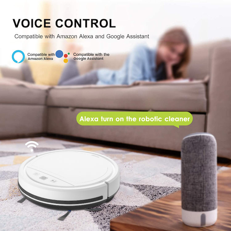 Smart Home Robot Vacuum Mop Combo, Tuya Smart App Control, 2500Pa Powerful Suction with Anti-Drop Sensors, Auto-Self Charging, 3-in-1 Sweeping/Suction - Image