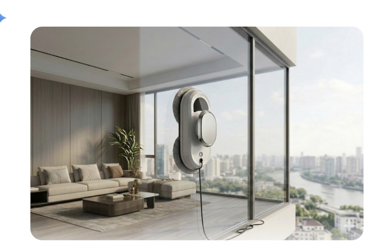 Smart Robotic Window Cleaner with 2800Pa Suction – Automatic Frameless Glass Cleaning Robot for Home & High-Rise Windows - Image