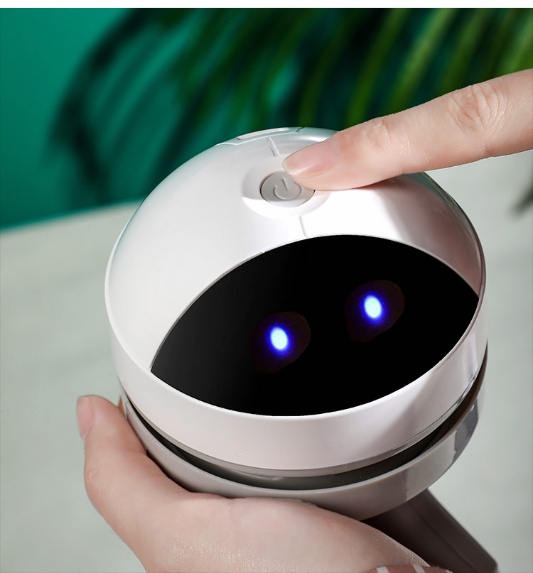 Cordless Robotic Desk Vacuum Cleaner - Portable USB Charging Sweeper for Workspace & Home Office - Image