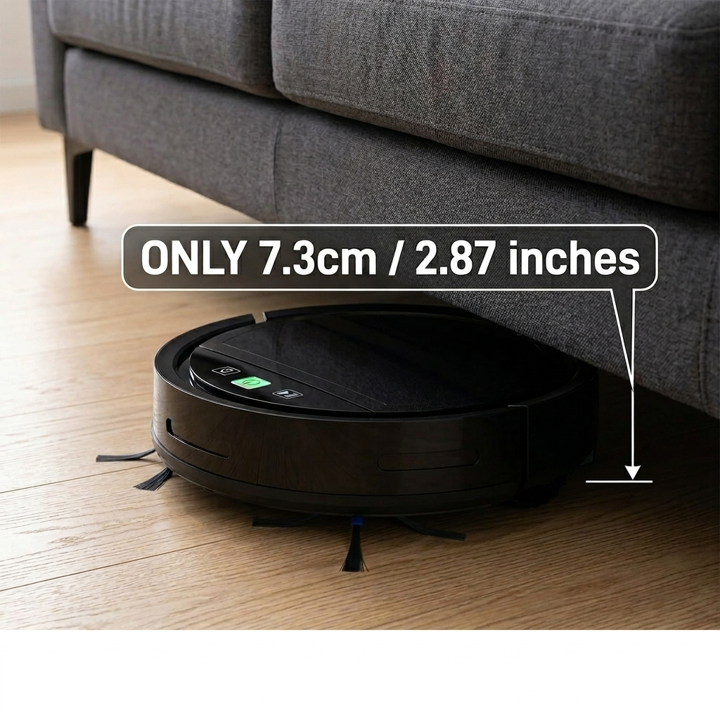 Smart Home Robot Vacuum Mop Combo, Tuya Smart App Control, 2500Pa Powerful Suction with Anti-Drop Sensors, Auto-Self Charging, 3-in-1 Sweeping/Suction - Image