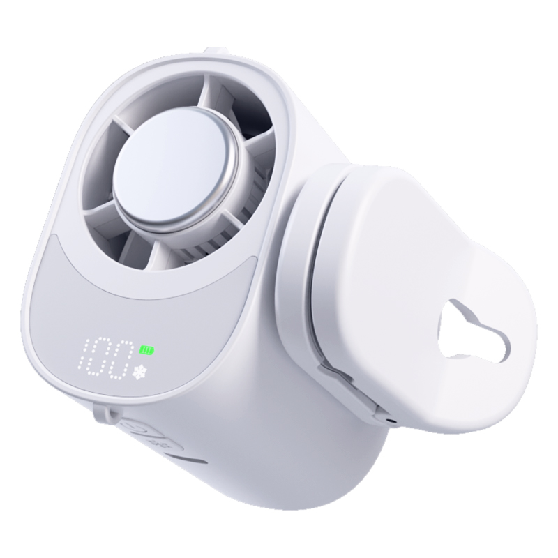 4-in-1 Portable Waist Fan with Instant Ice Cooling, 3000mAh Battery Powered Wearable Clip-on Fan, Intelligent Digital Display, Hands-Free Personal Fan - Image