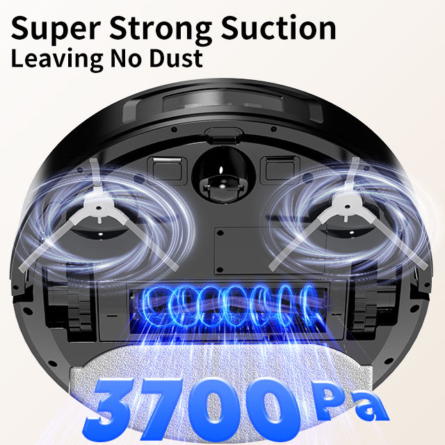 V8 Smart Robot Vacuum and Mop Combo - 3700Pa Suction, LDS Laser Navigation, Ideal for Pet Hair & Hard Floors, Compatible with Alexa/Google Home - Image
