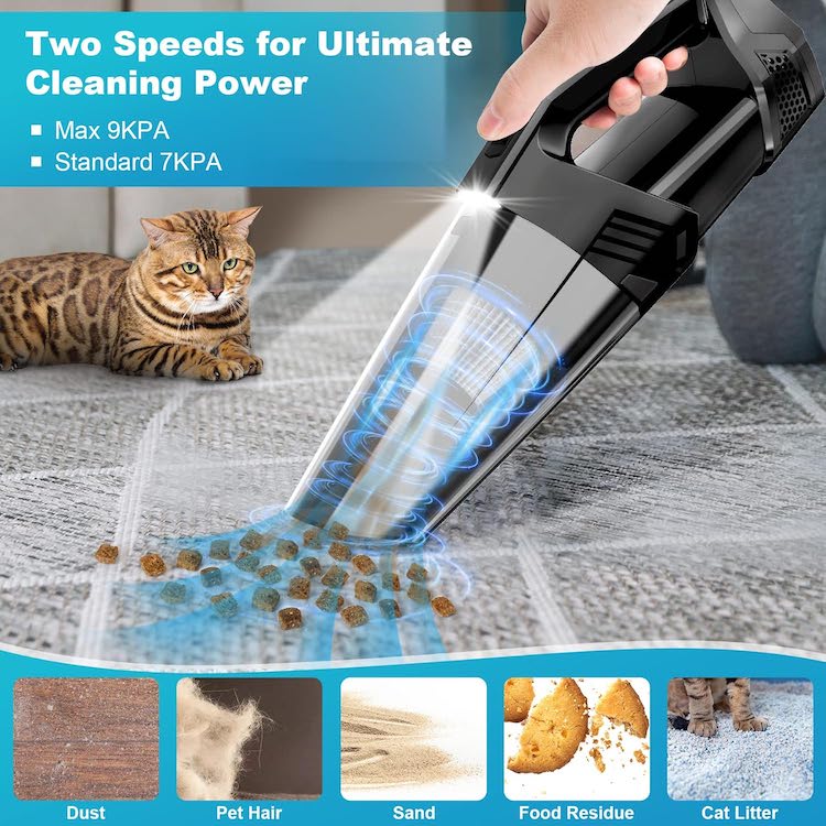 90W Cordless Handheld Vacuum: 7500PA Strong Suction for Car, Home & Office | Portable Deep Cleaner with LED Light - Image