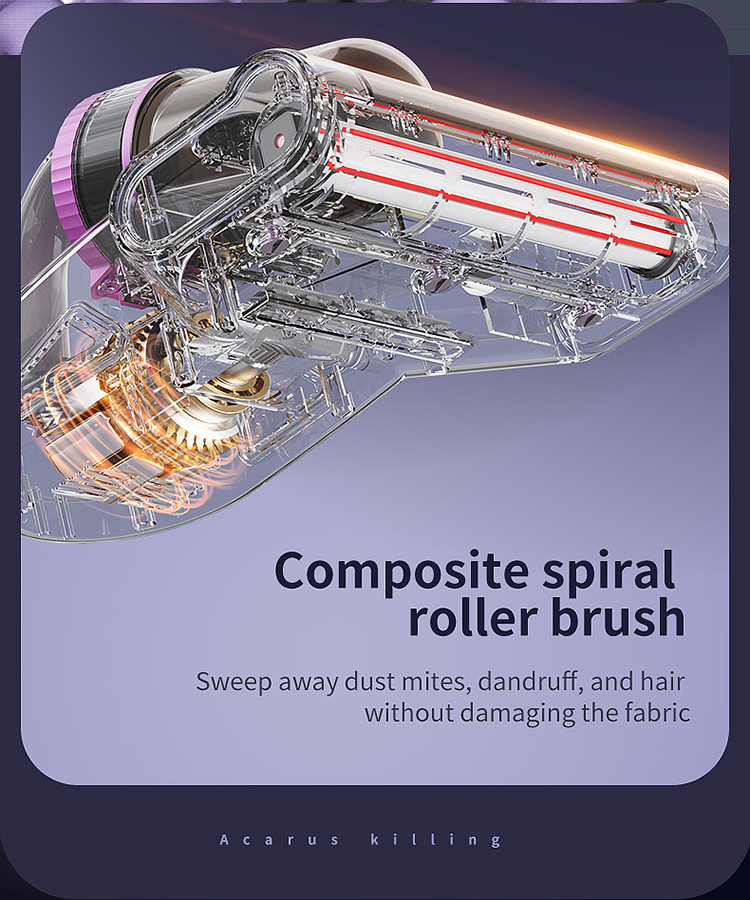 Professional Bed Vacuum Cleaner with LED Display & 70°C Dehumidification - High Suction Mite Remover - Image